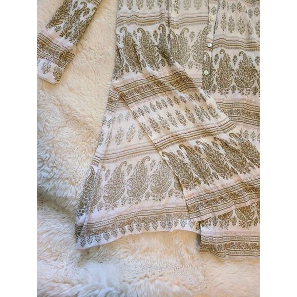 J. Jill Womens Xs Long Sleeve Paisley Print Sheer Shirt Dress Swim Suit Cover - Picture 4 of 5